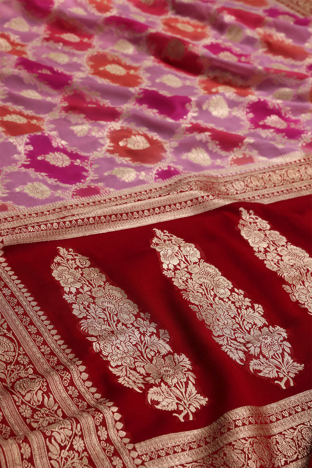 Light Pink Banaras Georgette Saree image number null