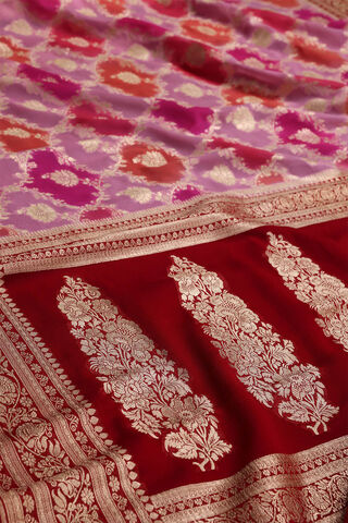 Light Pink Banaras Georgette Saree thumbnail image number null
