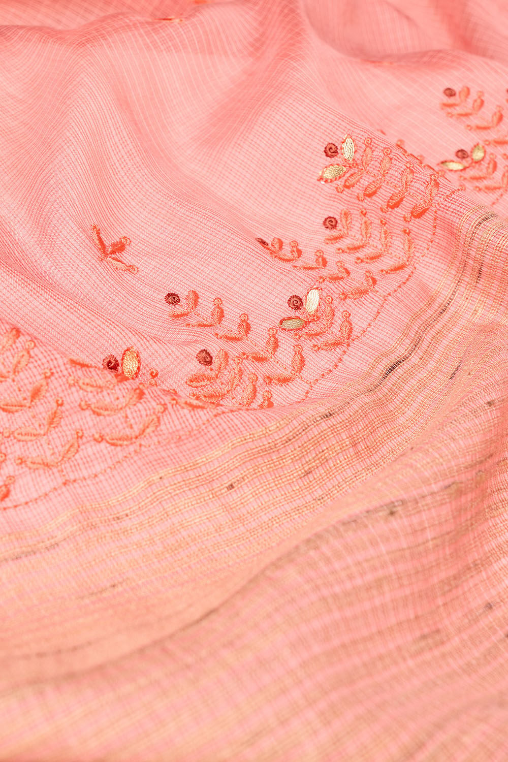 Light Orange Silk Viscose Embroidered Saree image number null