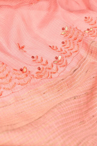 Light Orange Silk Viscose Embroidered Saree thumbnail image number null