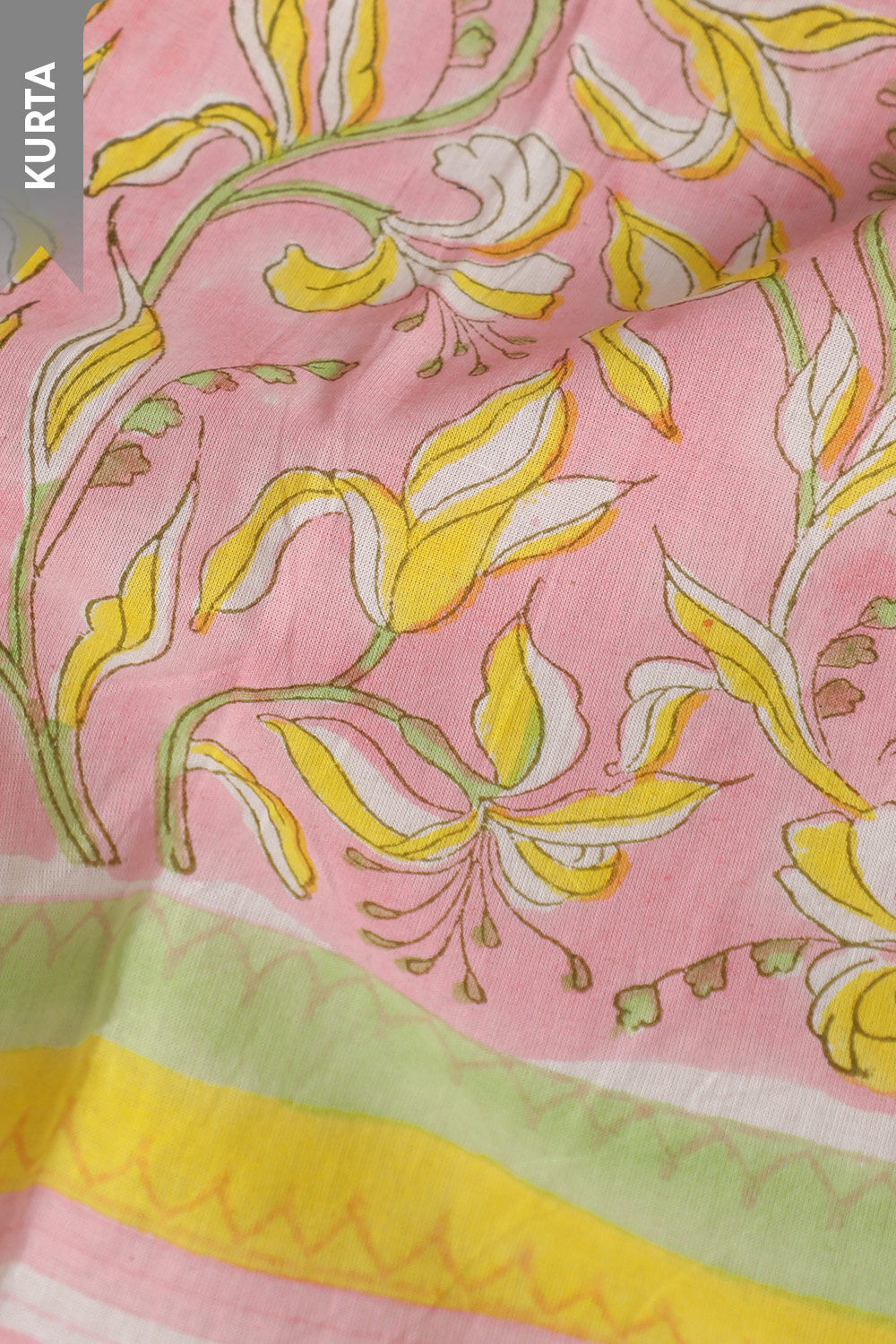 Light Pink Pure Cotton Printed Sanganeri Unstitched Suit Set image number null