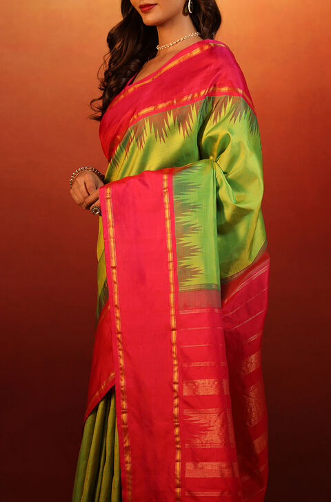 Green Woven Pure Silk Kanjivaram Saree