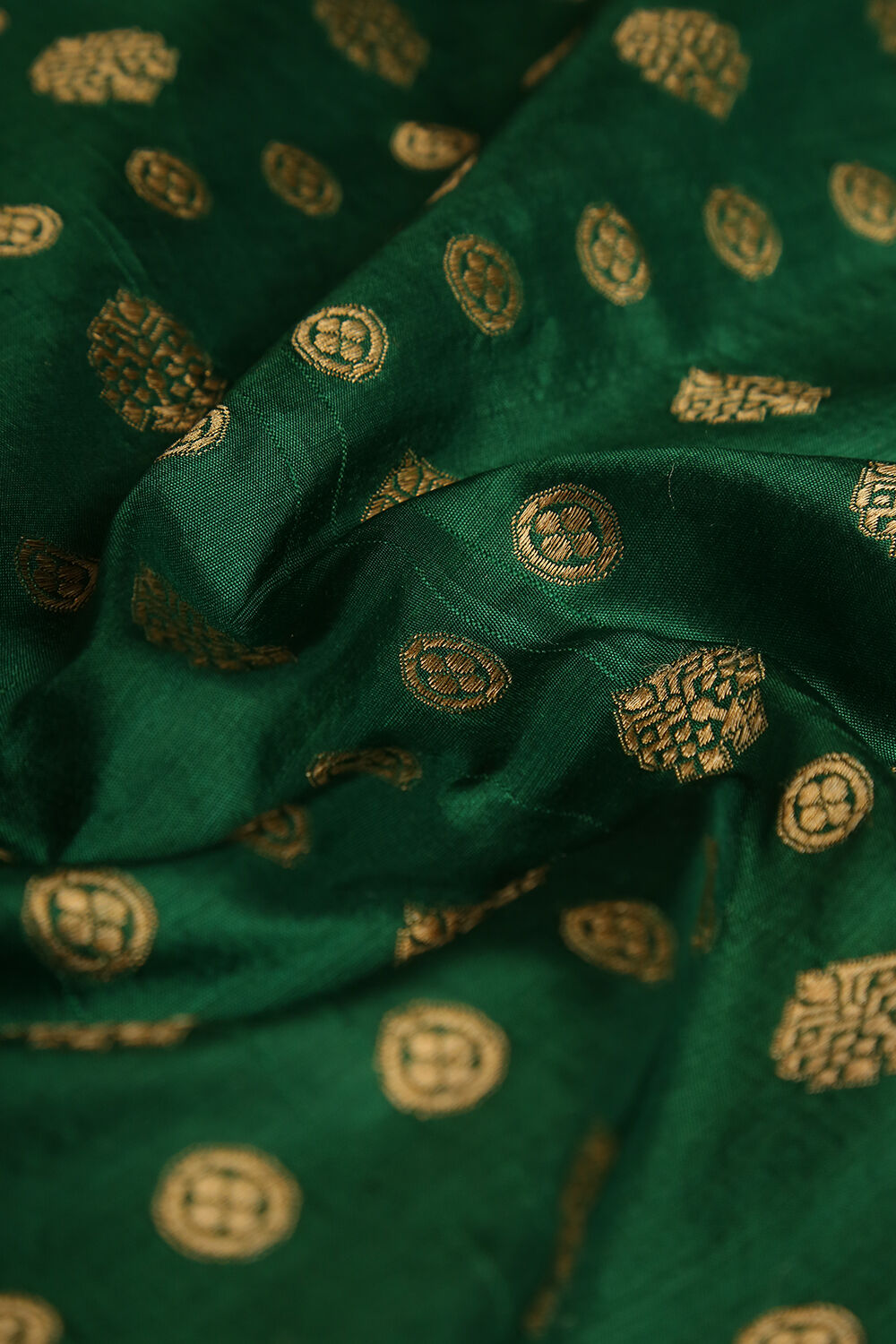 Dark Green Pure Silk Banaras Dupatta image number null