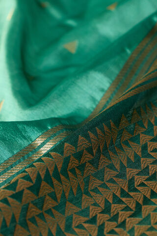 Green Silk Viscose Cutwork Banaras  Saree thumbnail image number null