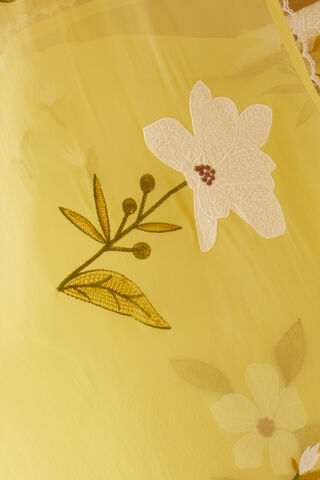 Yellow Viscose Organza Embroidered Saree thumbnail image number null
