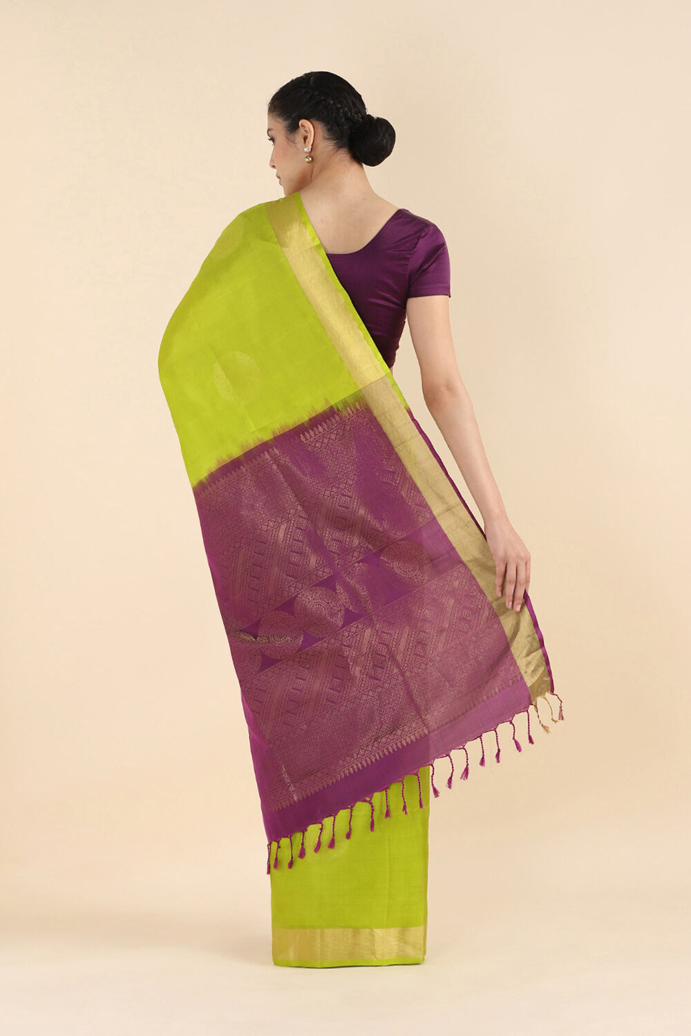 Light Green Pure Soft Silk Saree image number null