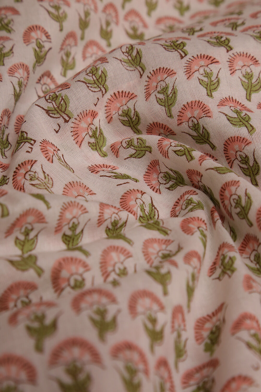 Powder Pink Printed Pure Cotton Suit Set image number null