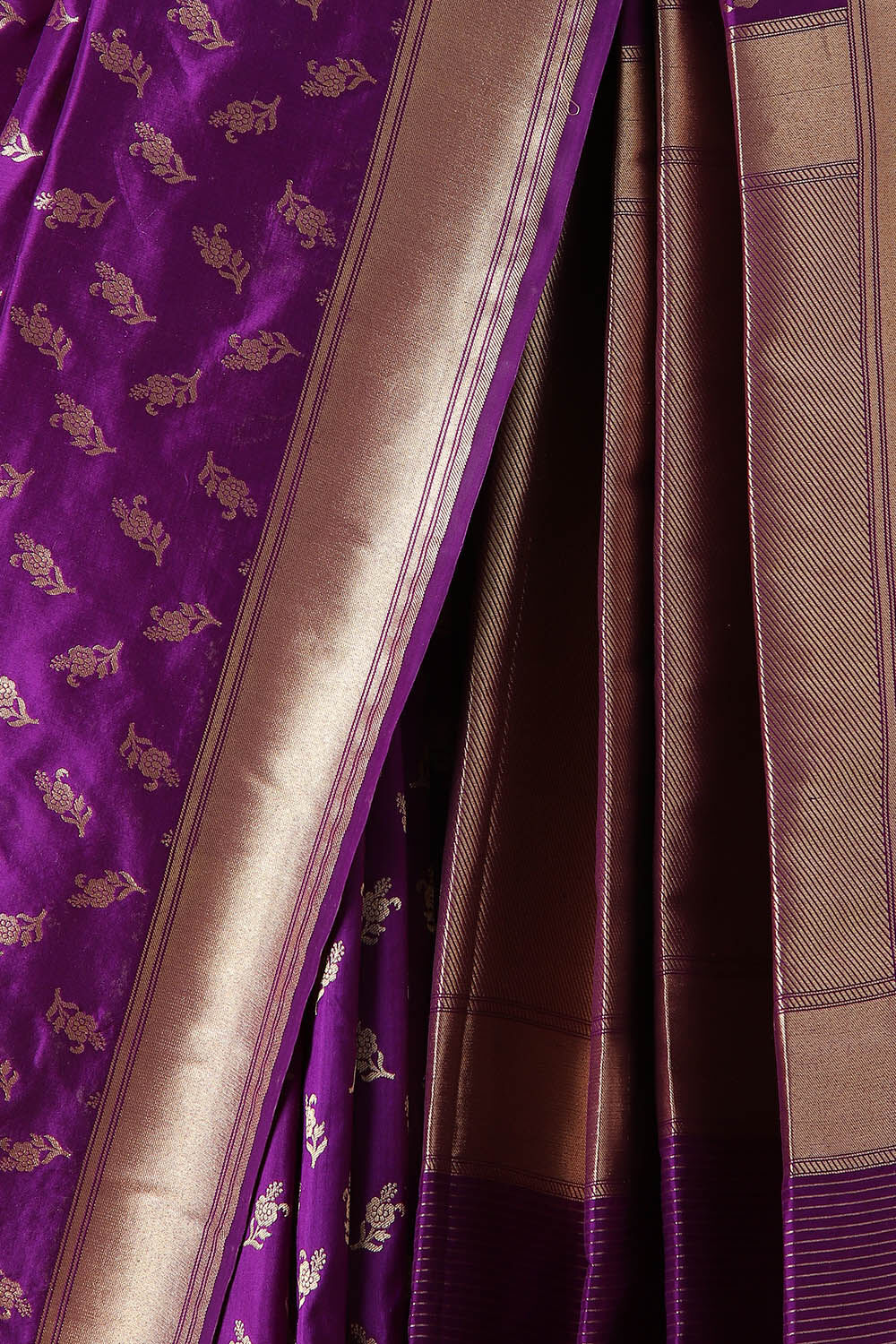 Purple Pure Silk Banarasi Saree image number null