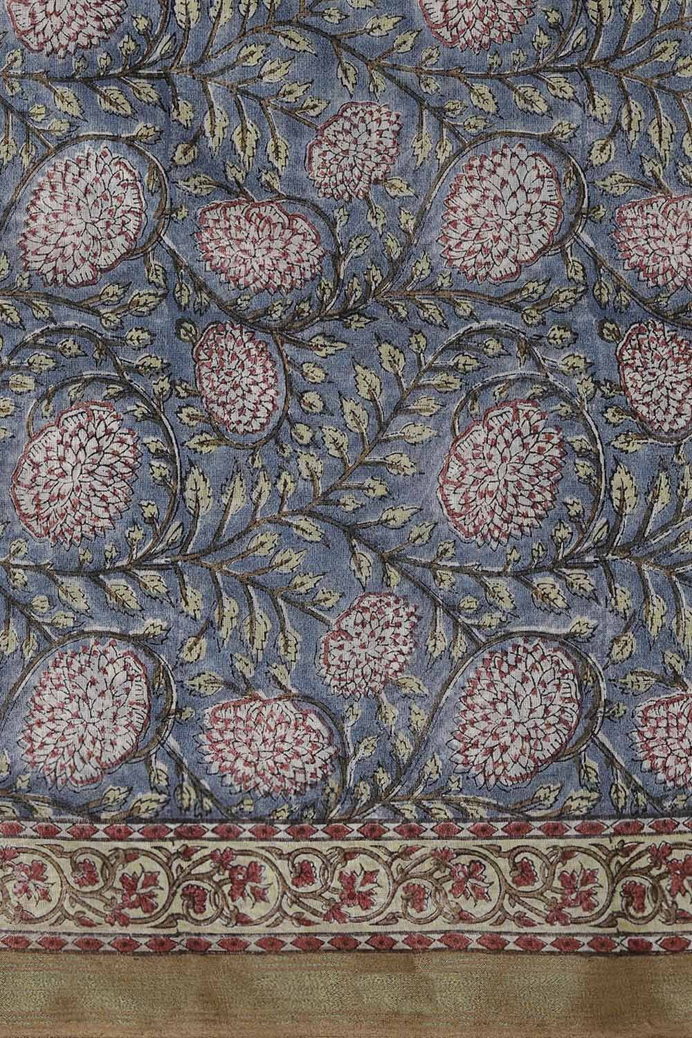 Light Blue Silk Cotton Embroidered Unstitched Suit Set image number null