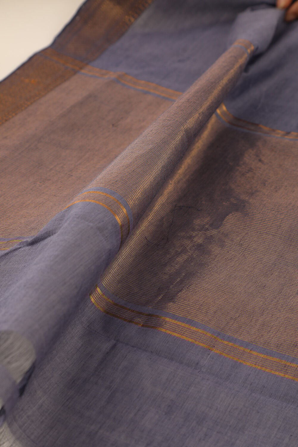 Violet Pure Cotton Woven Mangalgiri Saree image number null