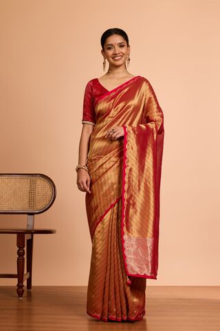 Pink  Viscose Tissue Woven Saree thumbnail image number null