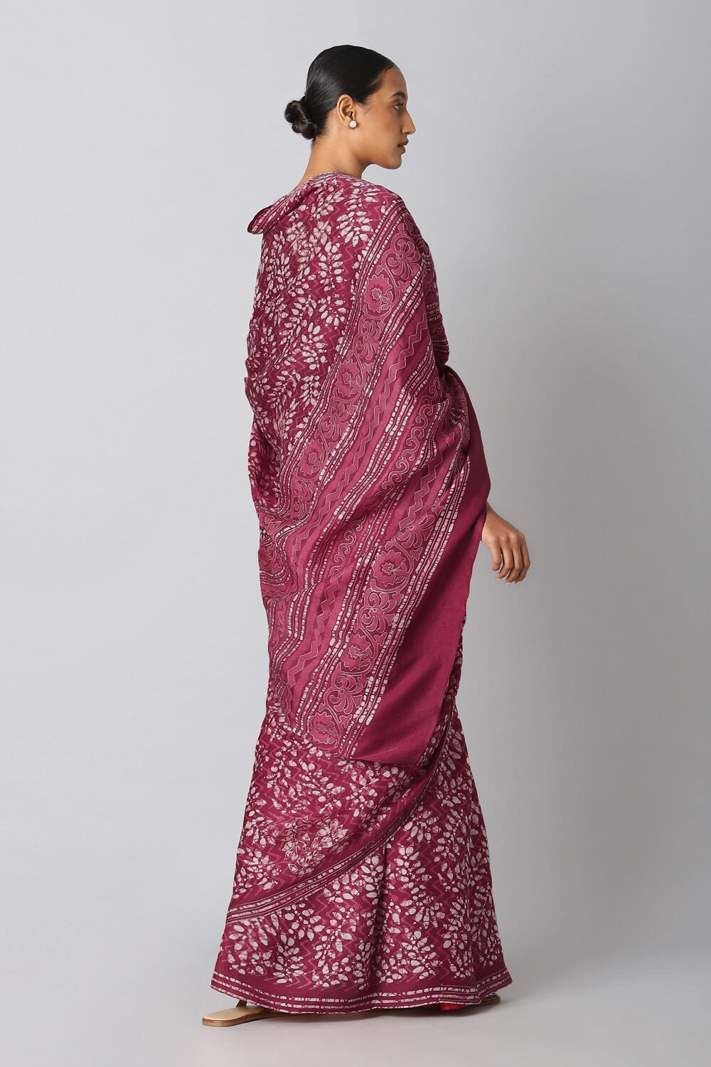 Wine-Red Luxe Vegan Saree image number null
