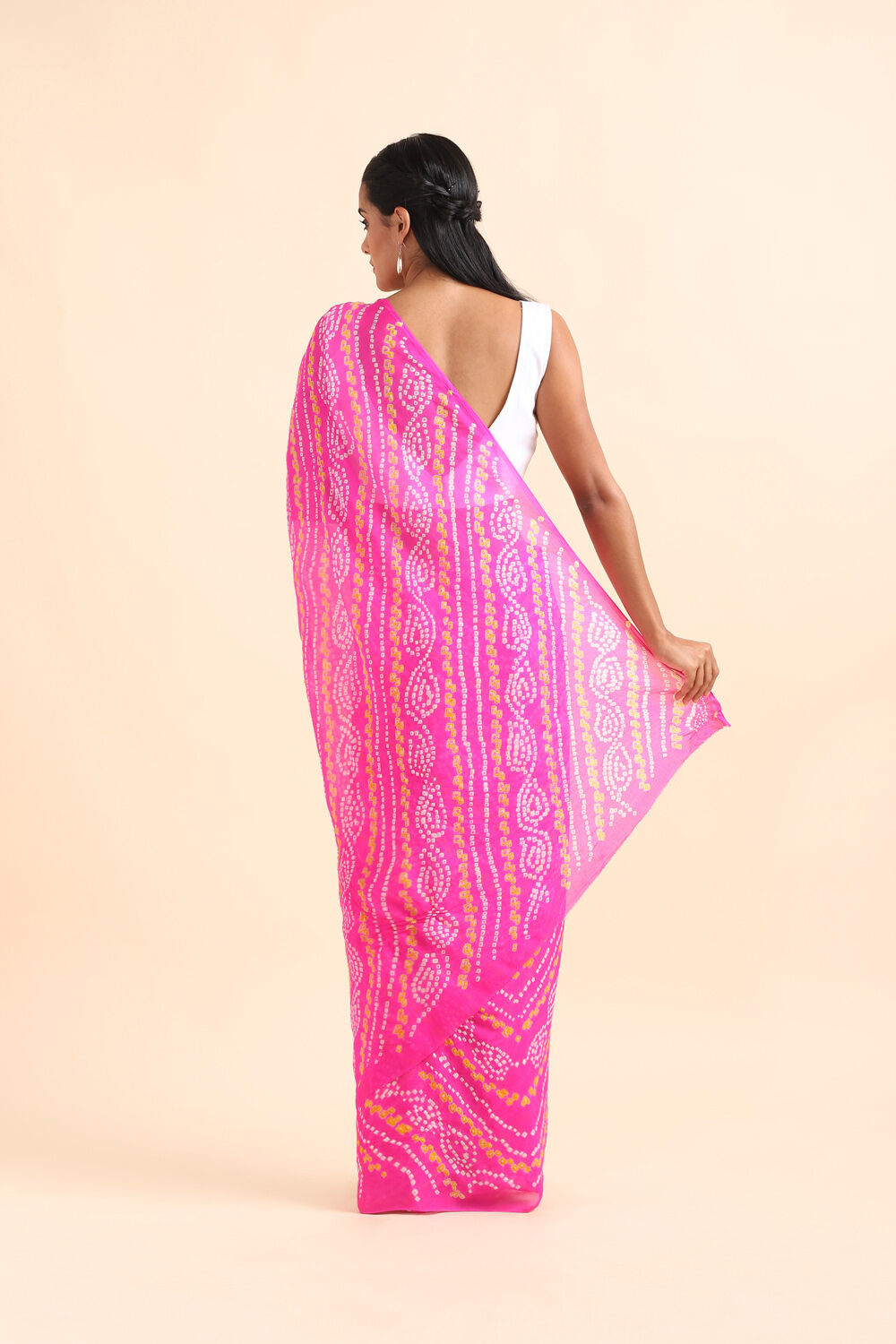 Pink Pure Georgette Bandhani Saree image number null