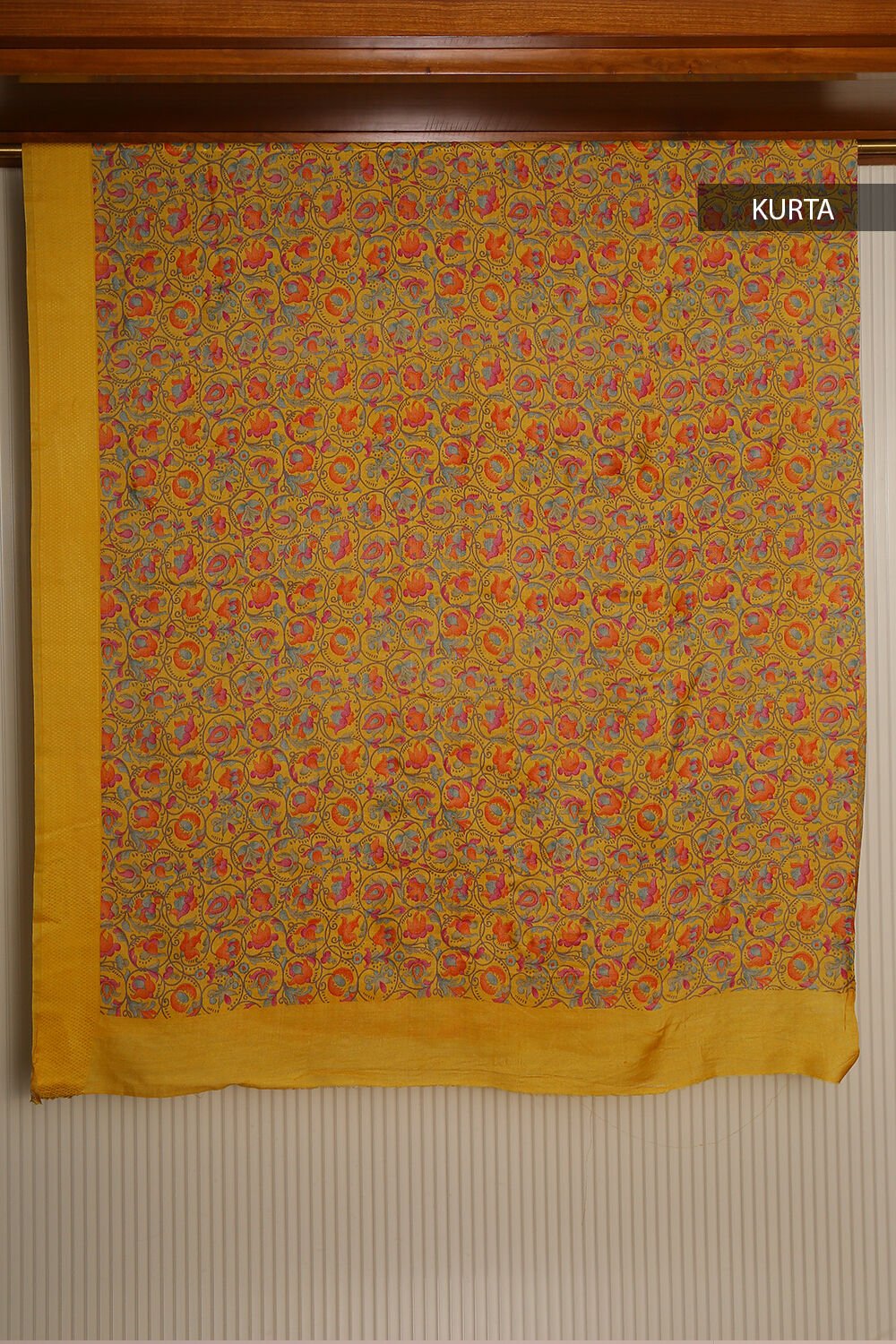 Yellow Pure Tussar Suit Set image number null