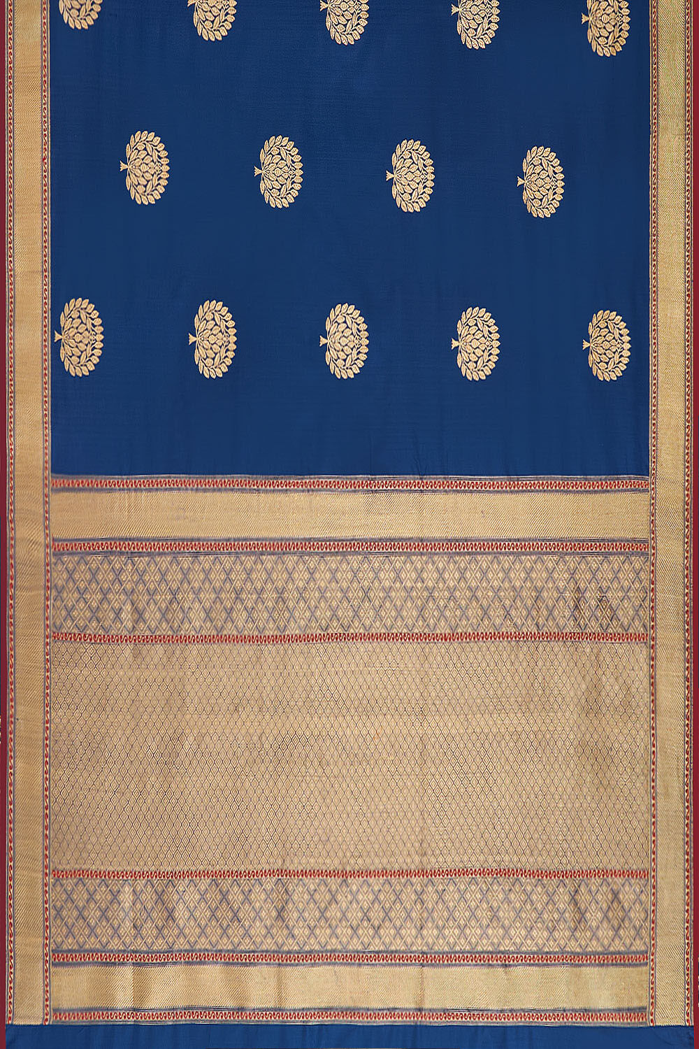 Dark Blue Pure Silk Kadwa Banarasi Saree image number null