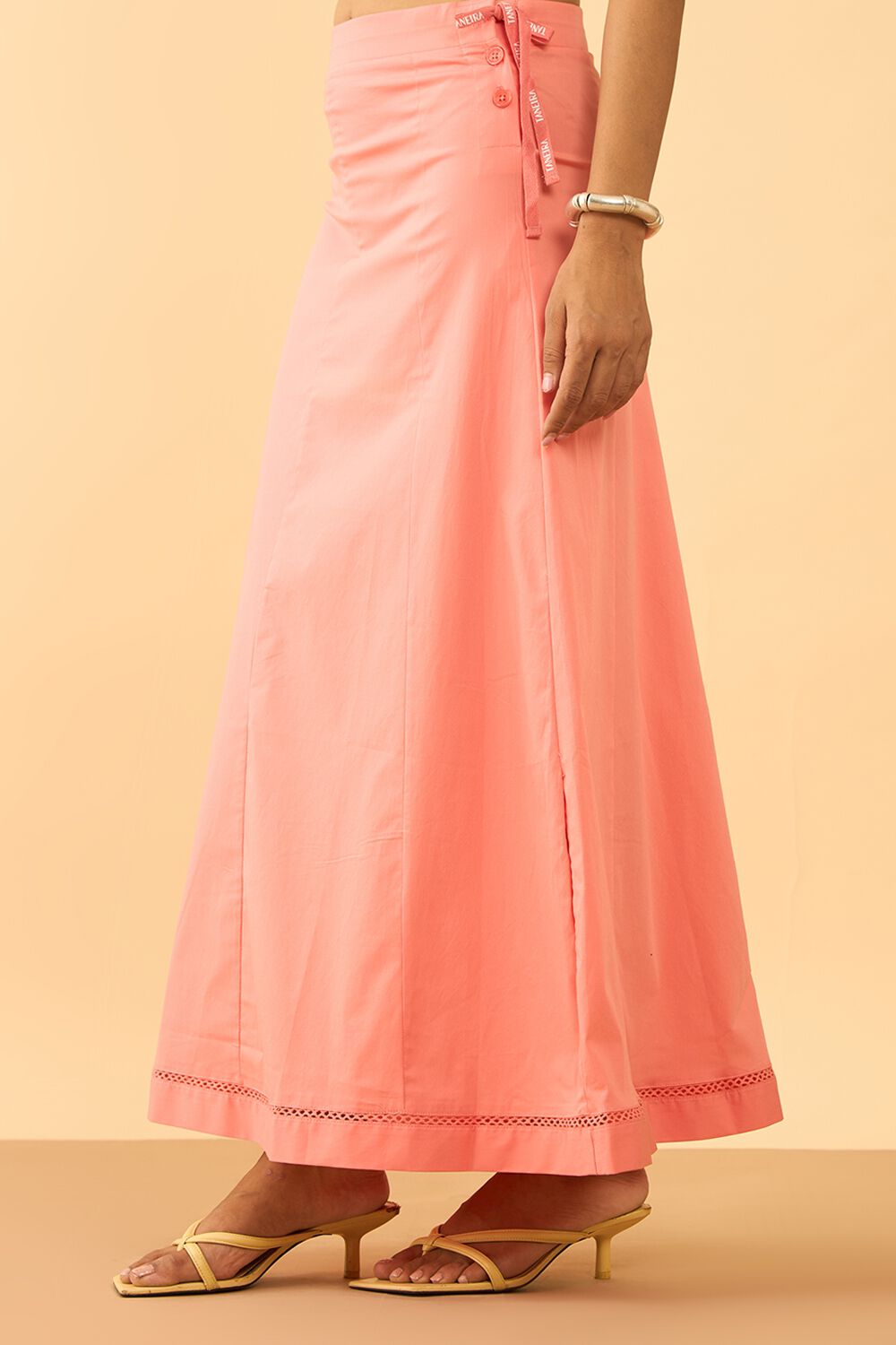 Peach Woven Cotton Lycra Inskirt image number null