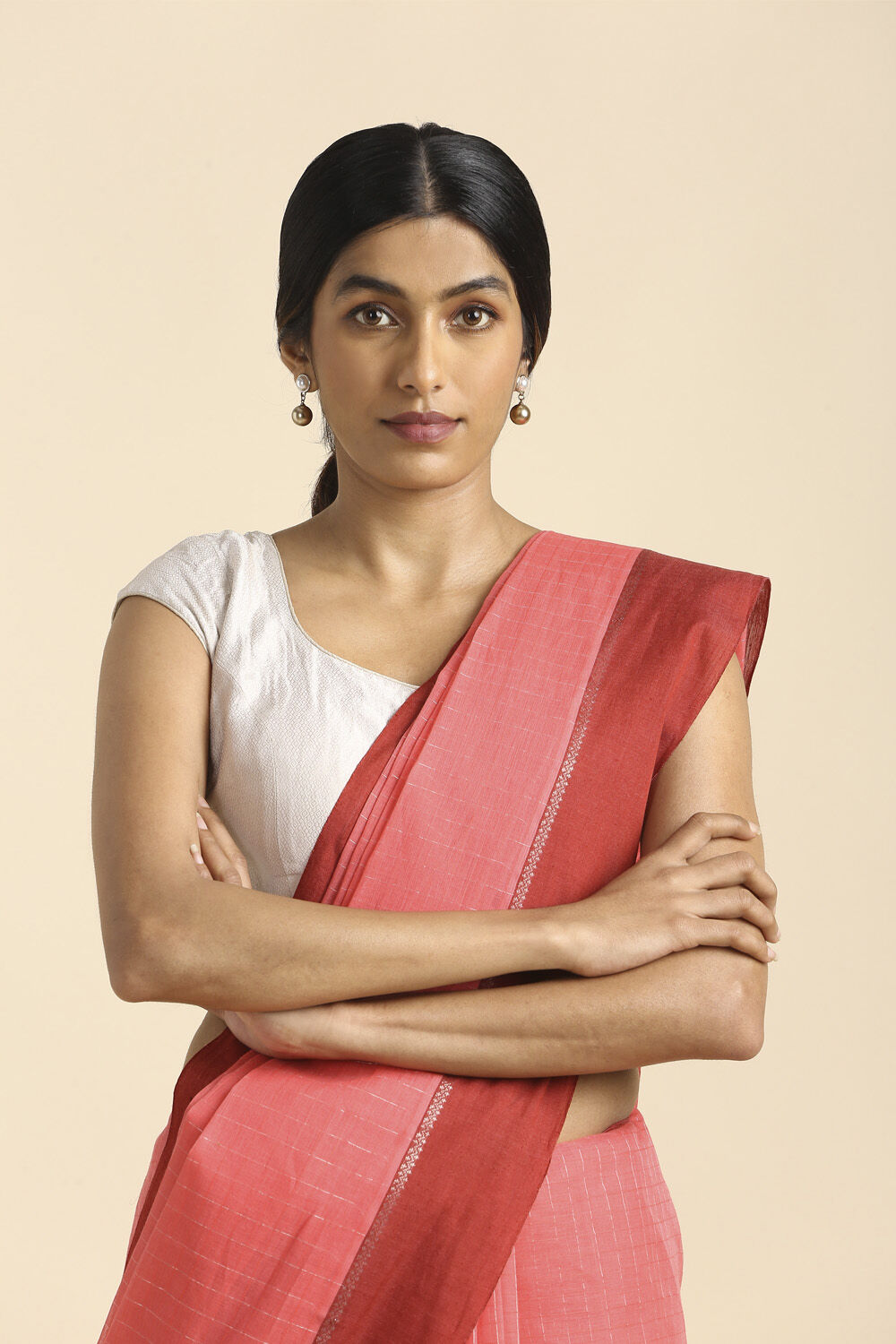 Pink Pure Cotton Naranyanpet Saree image number null