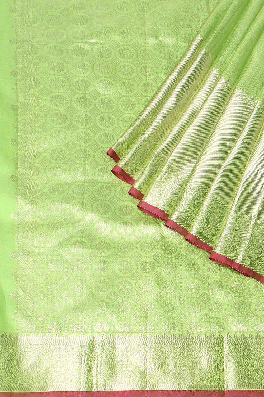 Light Green Pure Silk Kanjivaram Saree image number null