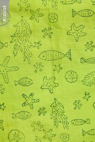 Light Yellow Bengal Pure Cotton Kota Printed Embroidery Saree thumbnail image number null
