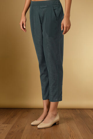 Dark Green Woven Pure Cotton Trouser thumbnail image number null