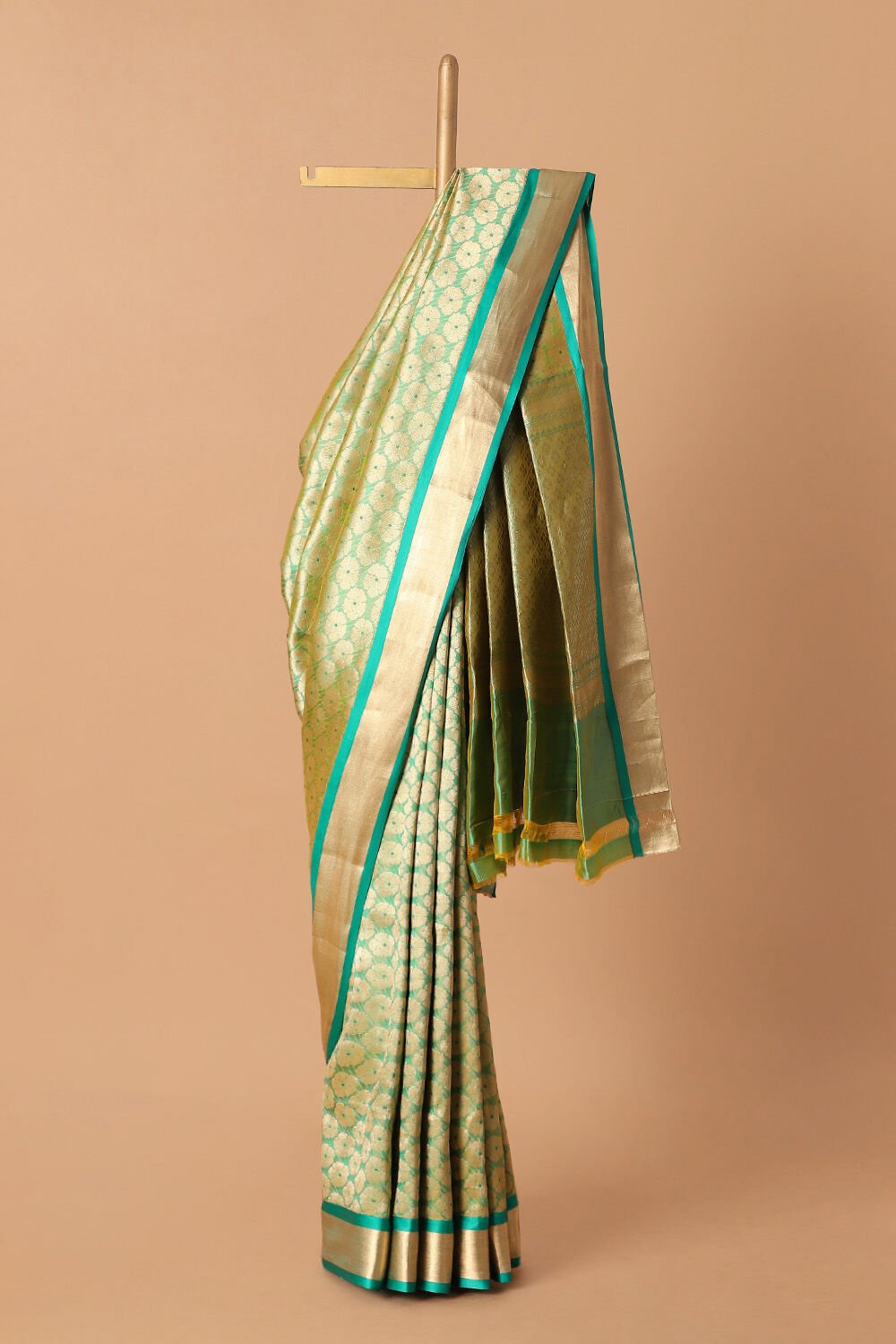Light Green Pure Silk Banarasi Brocade Saree image number null