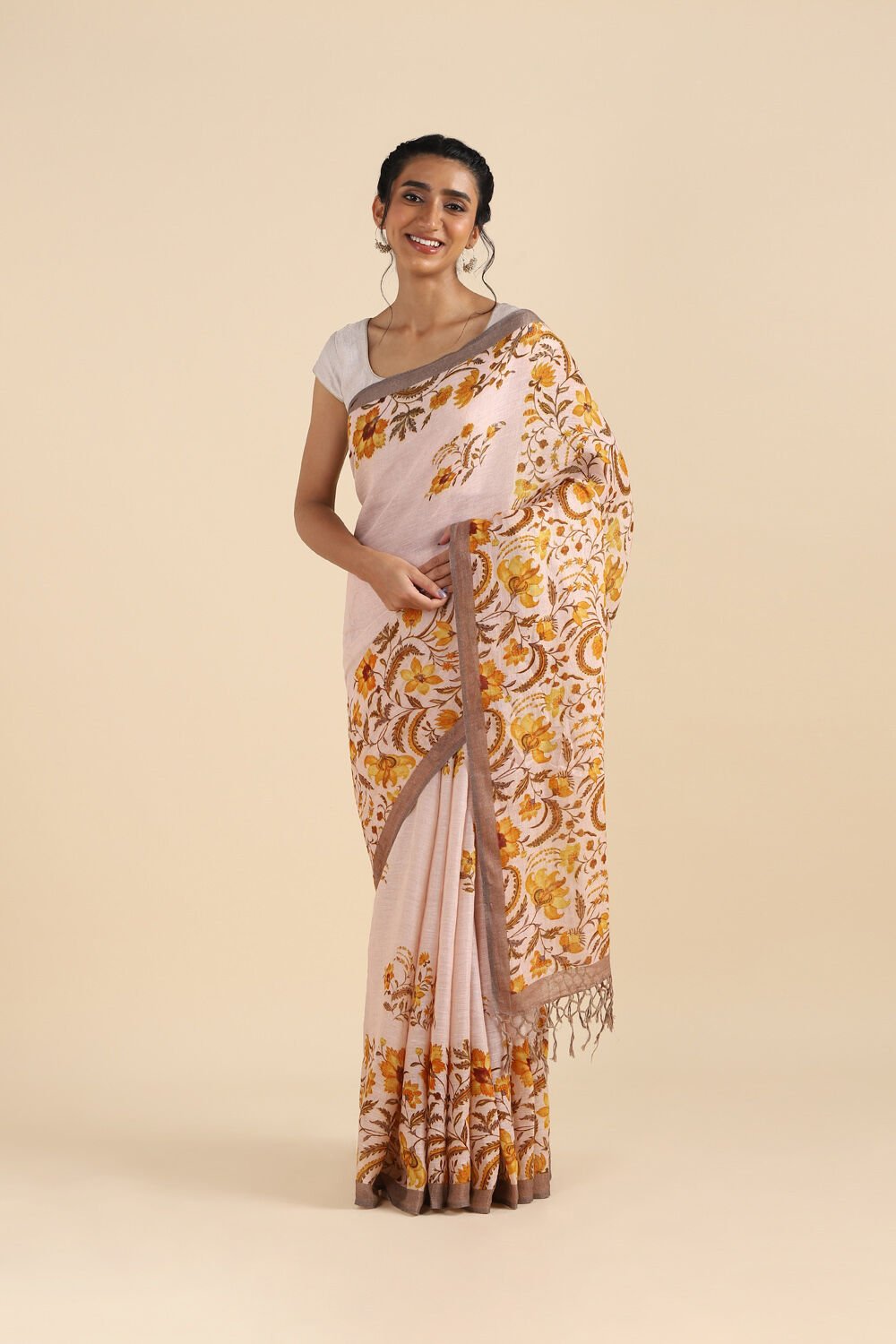 Light Pure Pink Linen Digital Printed image number null