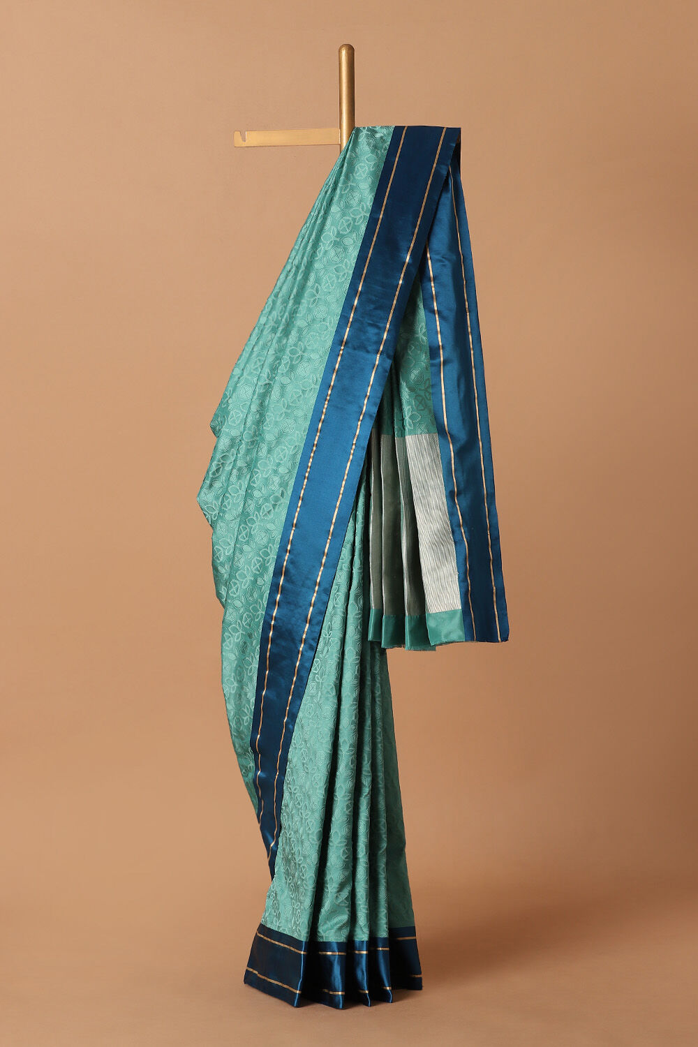 Blue Pure Silk Banarasi Tanchoi Saree image number null