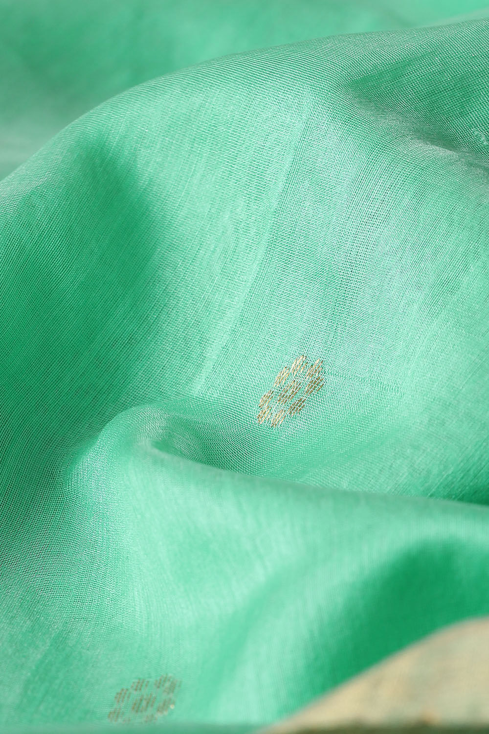 Light Green Pure Silk Cotton Chanderi Saree image number null