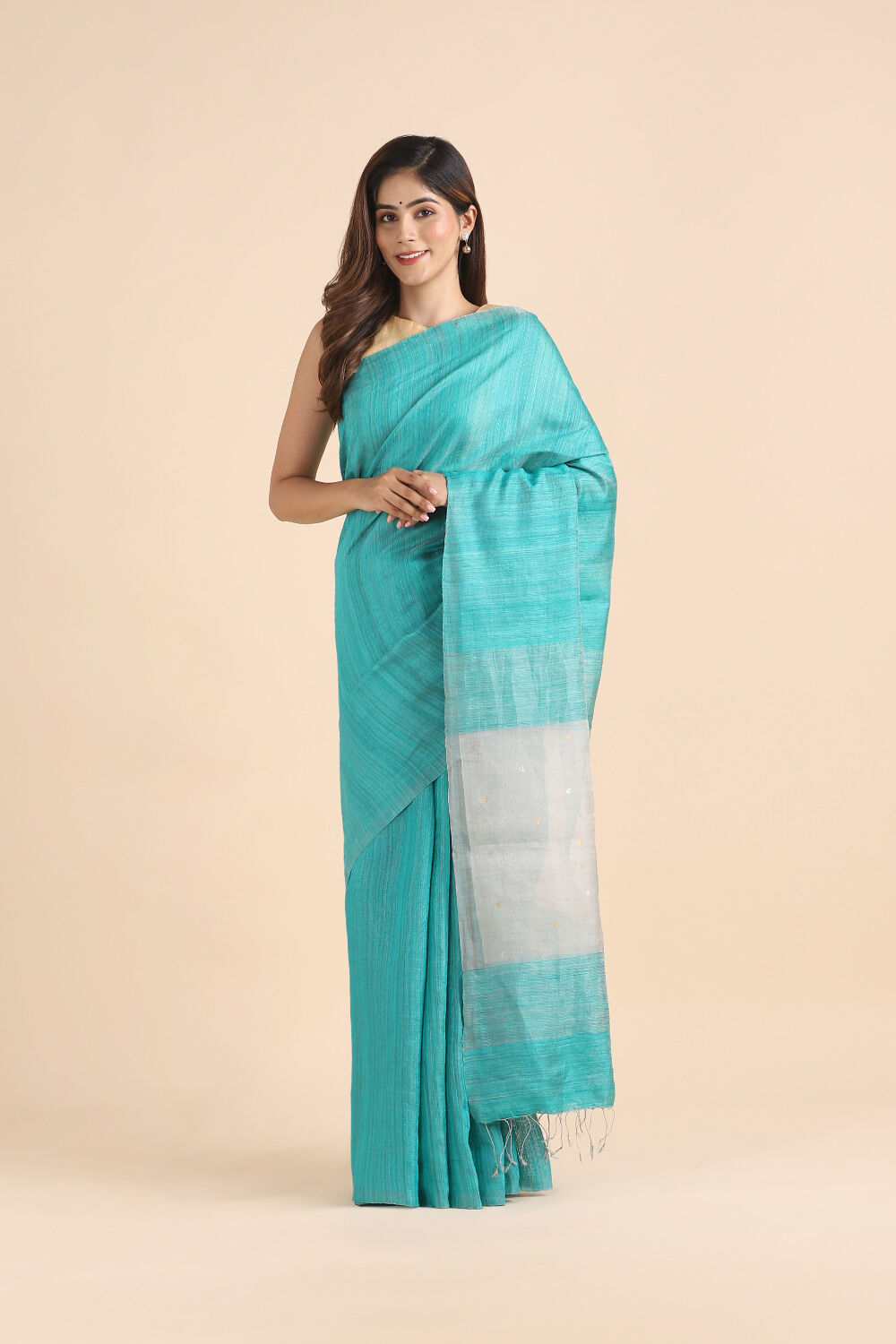 Light Green Pure Tissue Vanya Jamdani Saree image number null