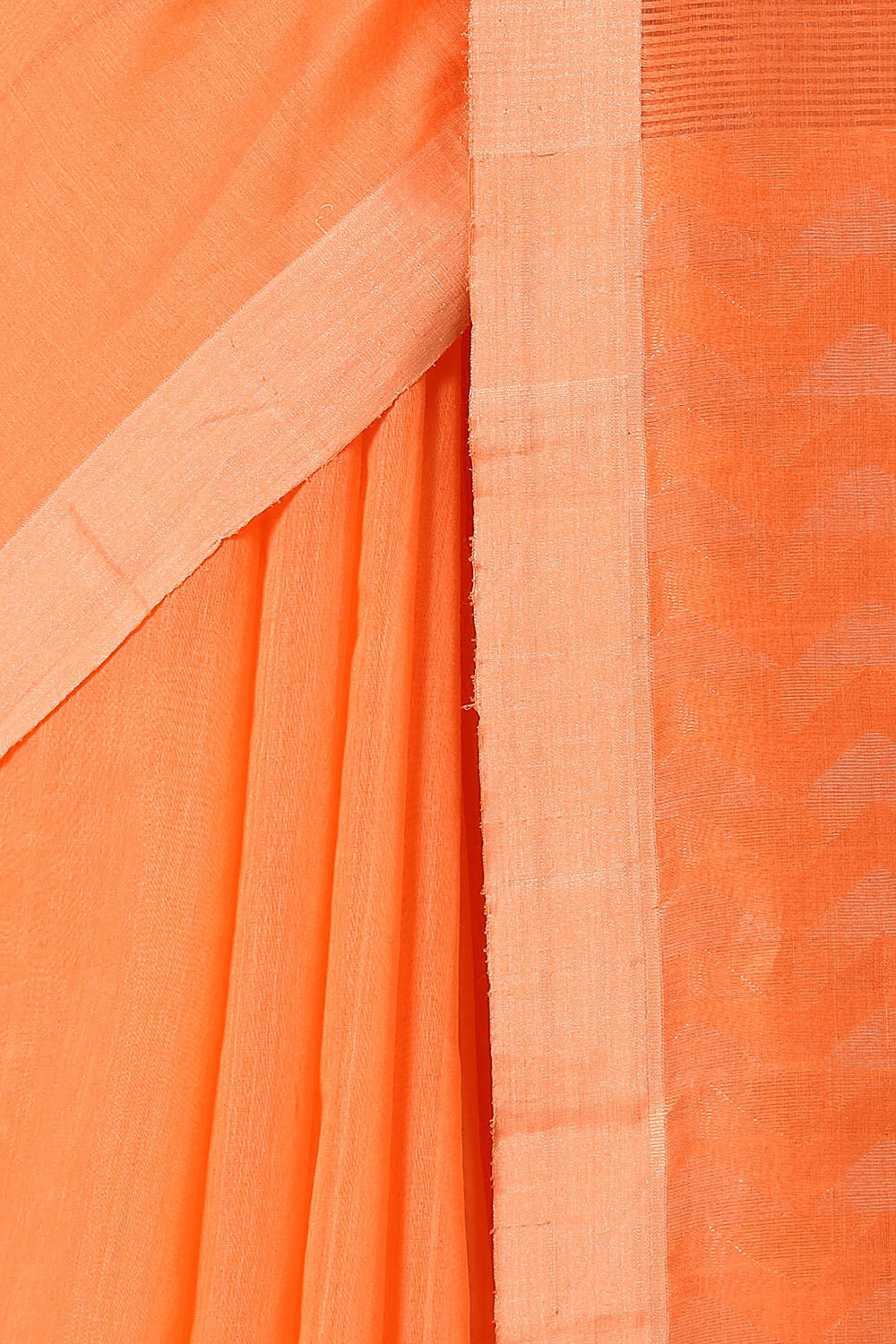 Light Orange Pure Silk Cotton Jamdani Saree image number null