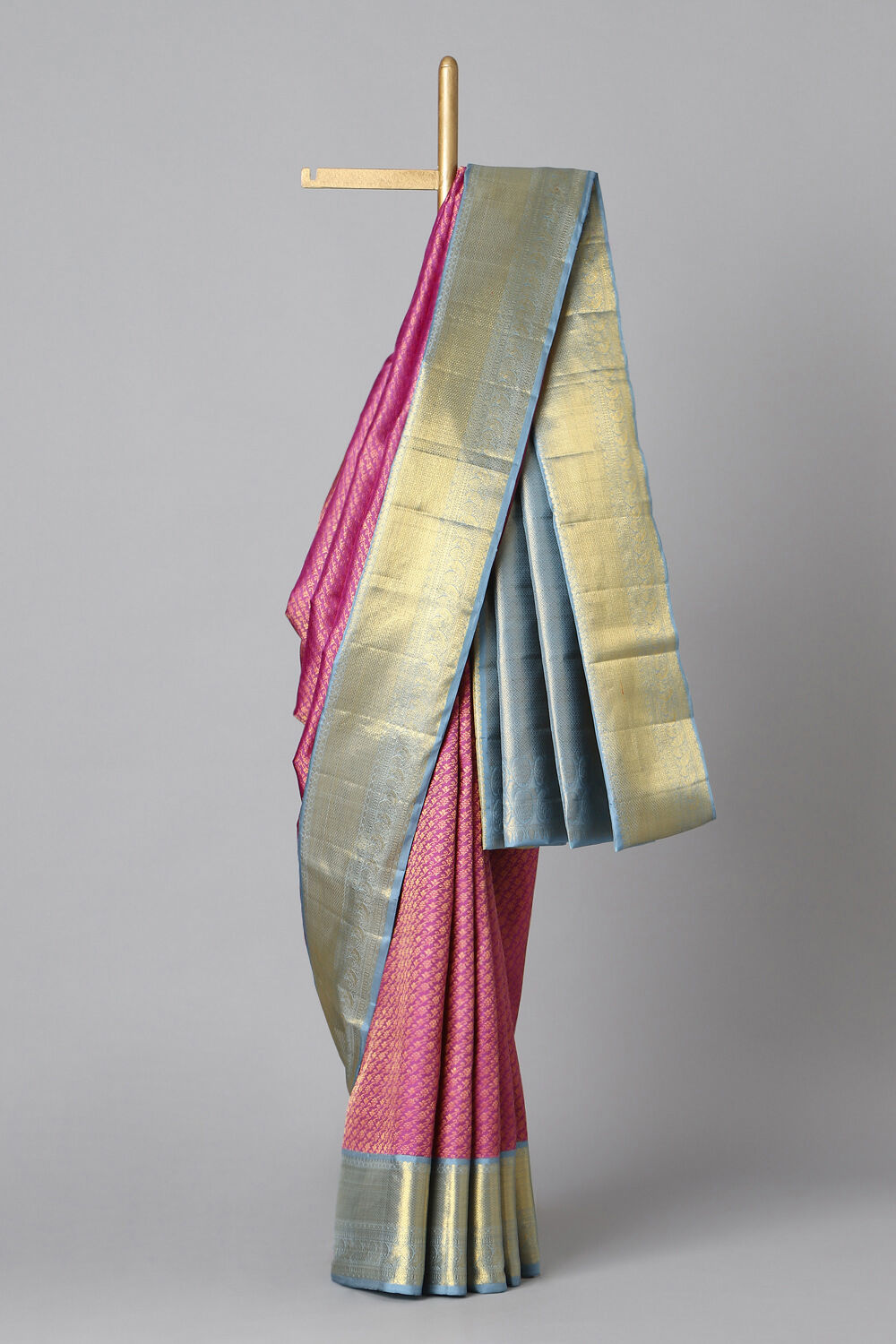 Dark Pink Pure Silk Kanjivaram Saree image number null