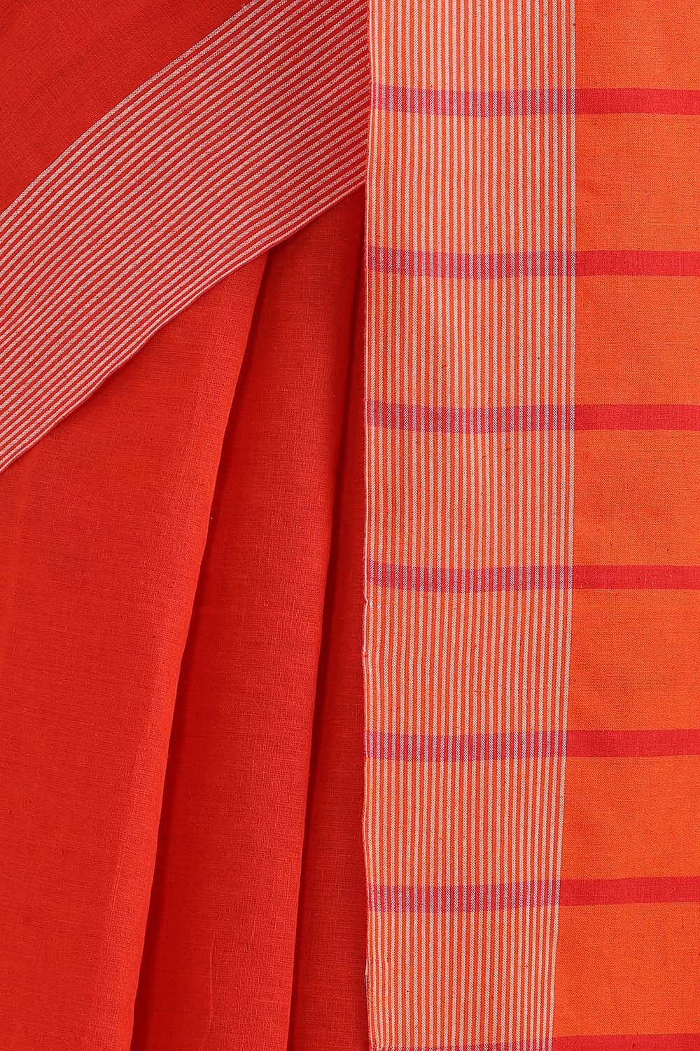 Red Pure Cotton Bengal Saree image number null