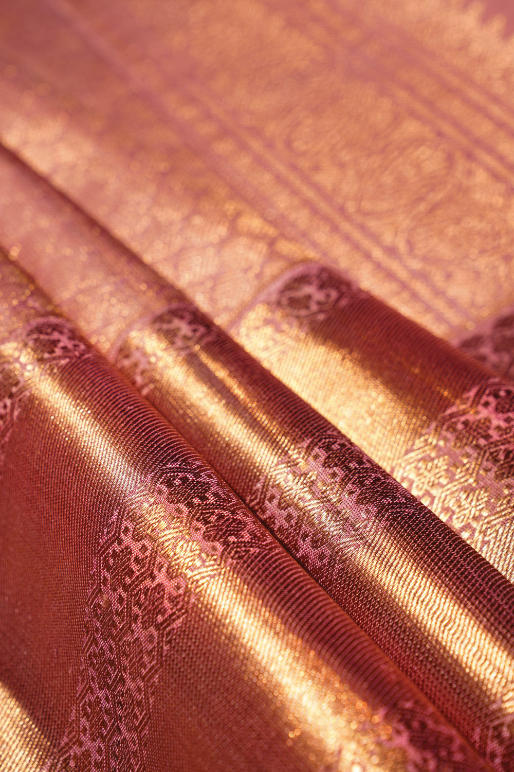 Light Pink Woven Pure Kanjivaram Silk Saree image number null