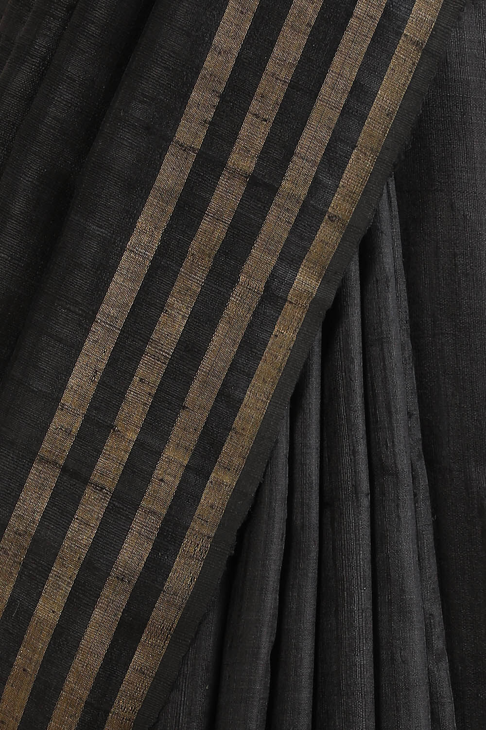 Black Pure Tussar Silk Bhagalpuri Saree image number null