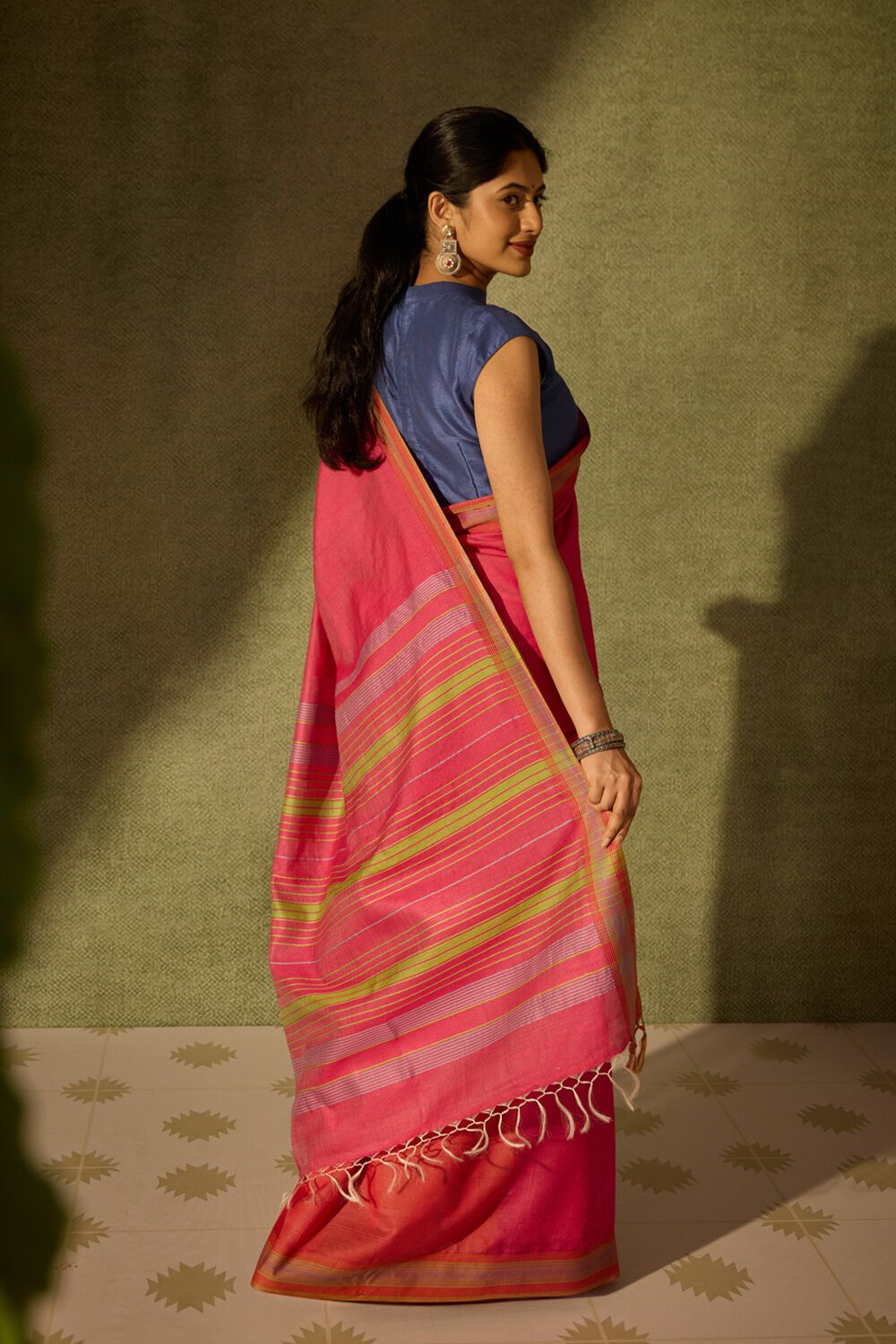 Pink Bhagalpur Woven Silk Viscose Saree image number null