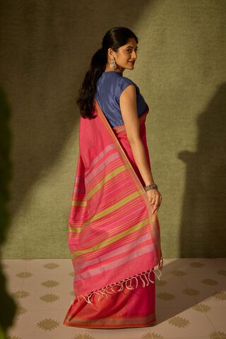 Pink Bhagalpur Woven Silk Viscose Saree thumbnail image number null