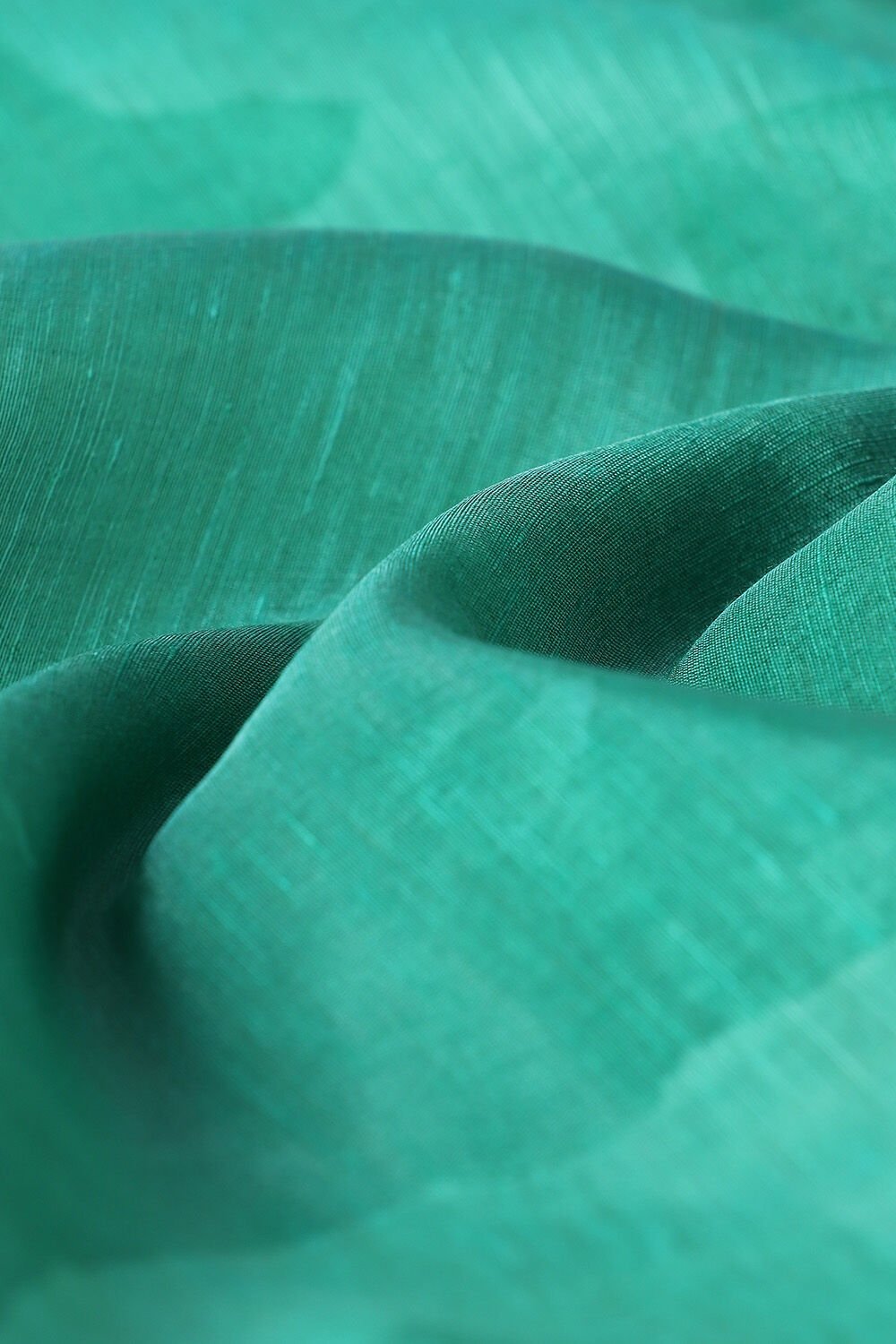 Green Pure Silk Linen Printed Saree image number null