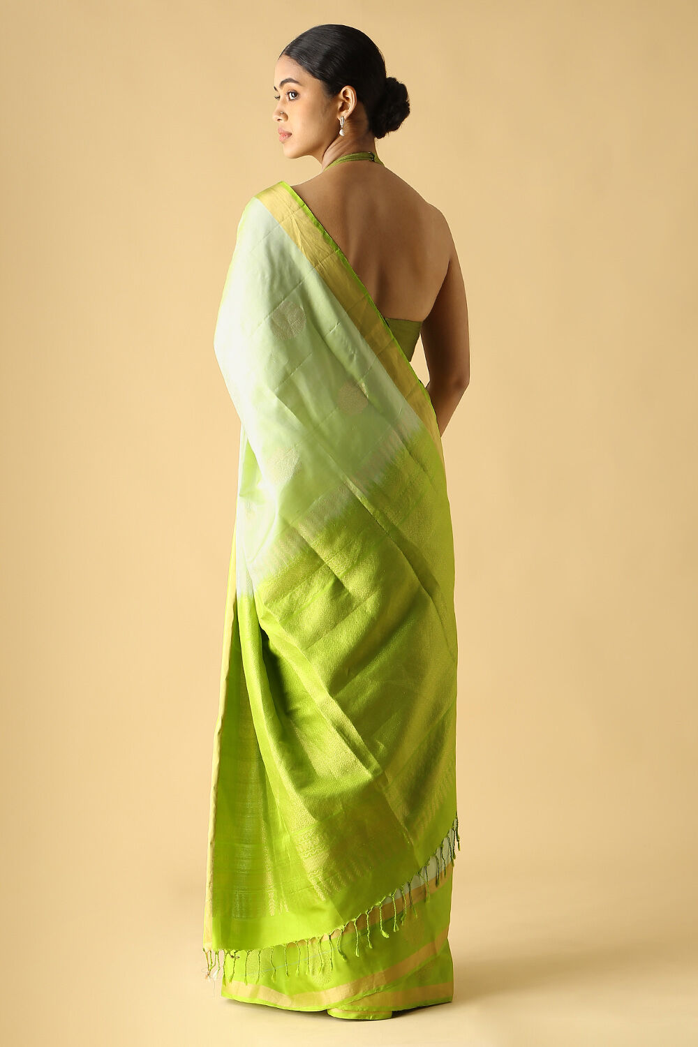 Light Green Pure Silk South Saree image number null