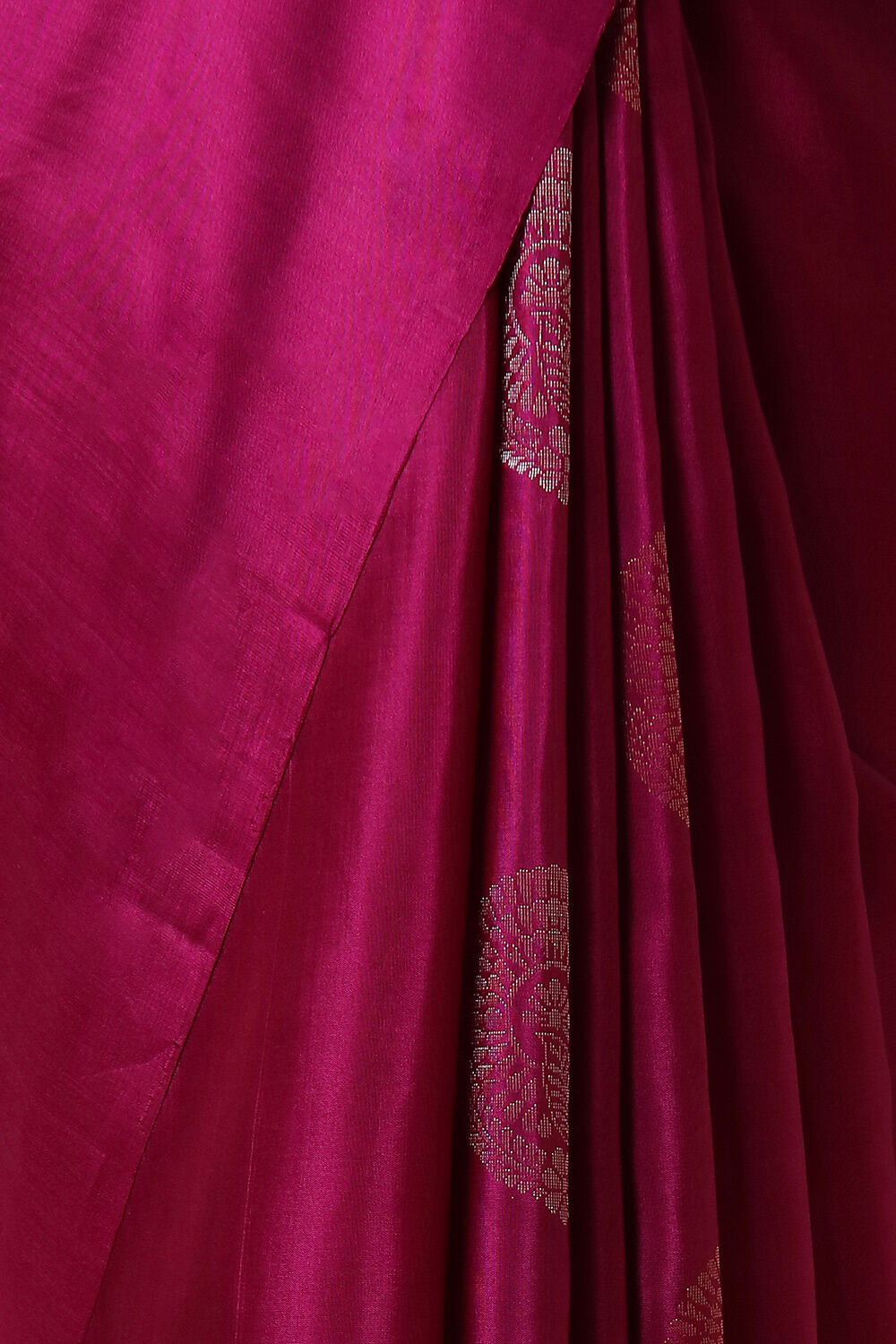 Dark Red Handwoven South Pure Silk Tencel Saree image number null
