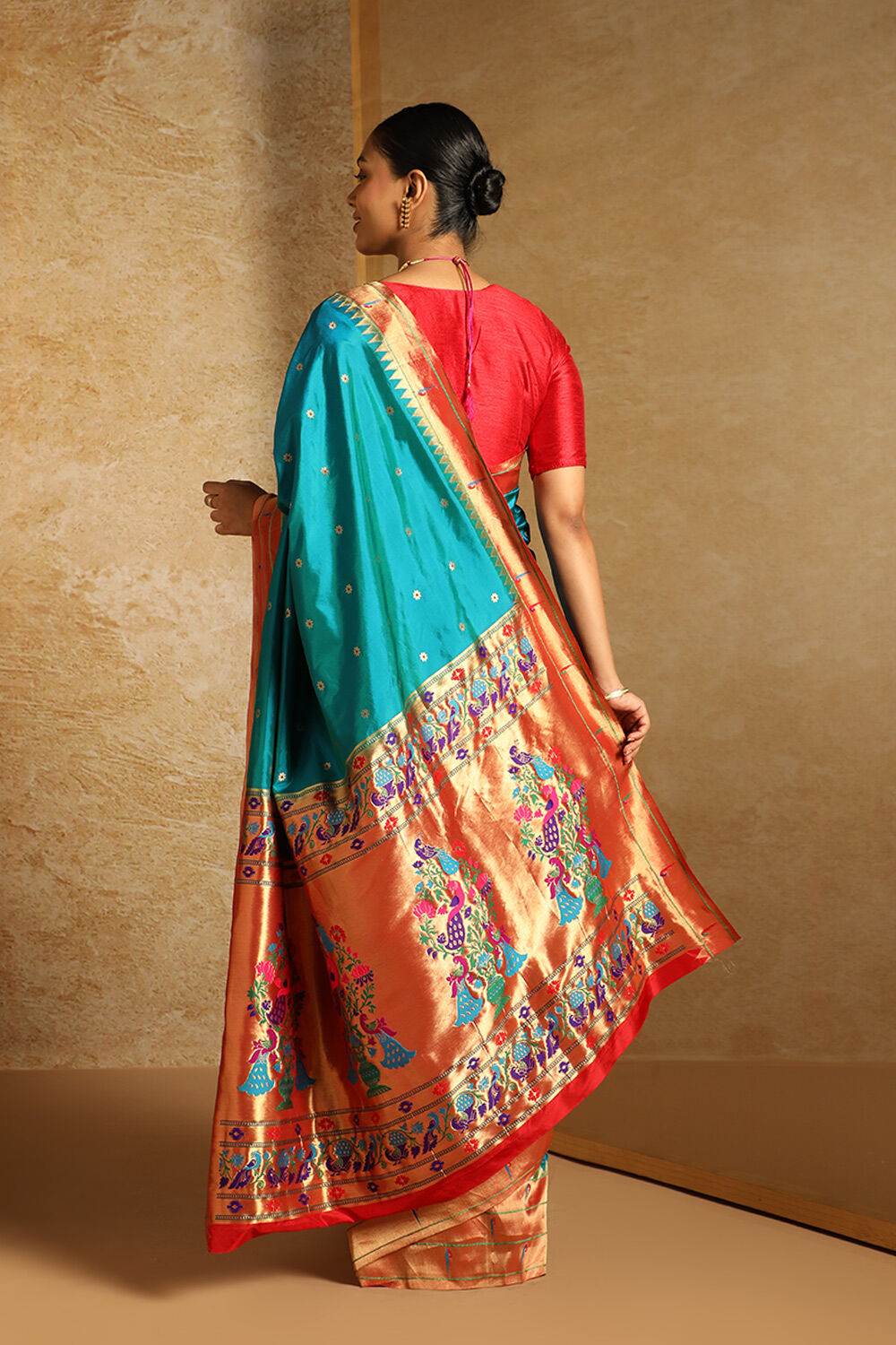 Blue Pure Silk Woven Paithani Inspired Saree image number null