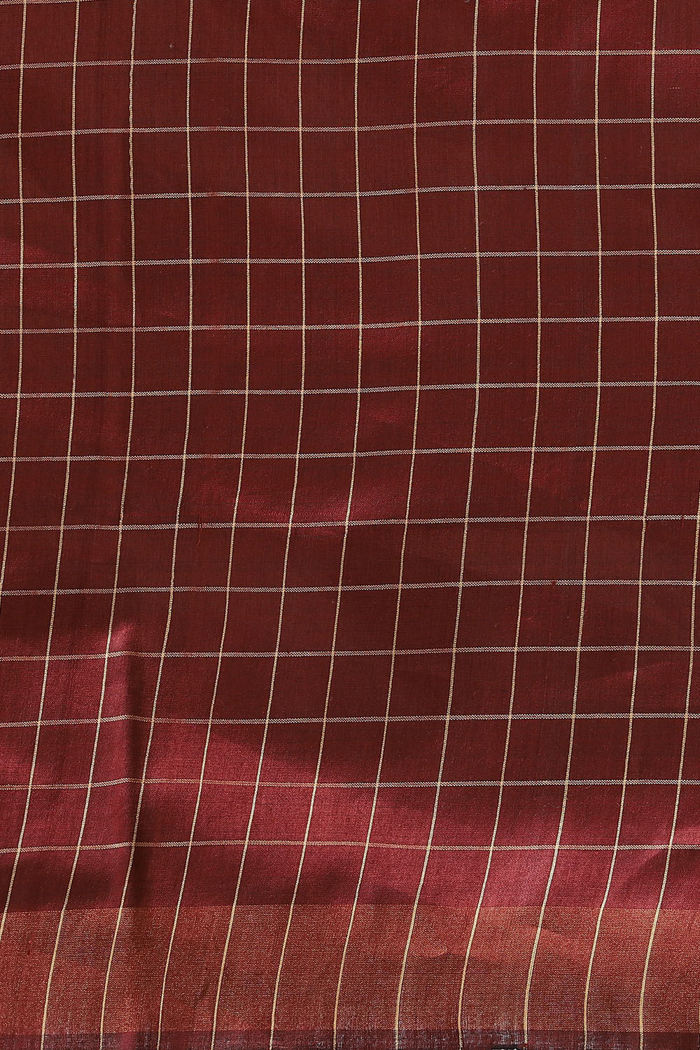 Dark Red Pure Tussar Silk Bhagalpuri Saree image number null