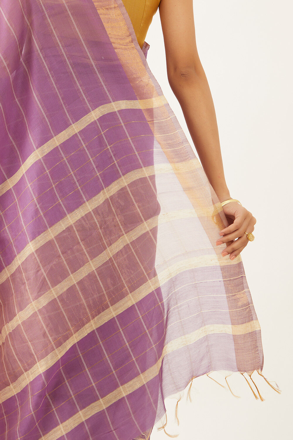 Light Violet Silk Viscose Woven Bhagalpuri Saree image number null