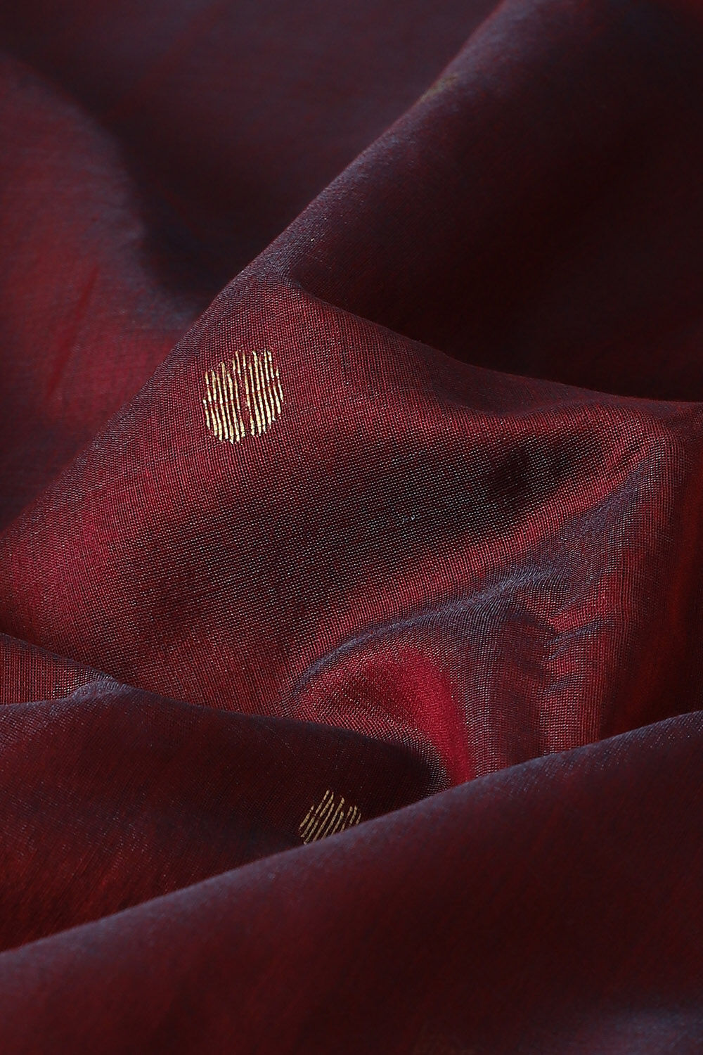 Dark Red Pure Silk Cotton Chanderi Saree image number null