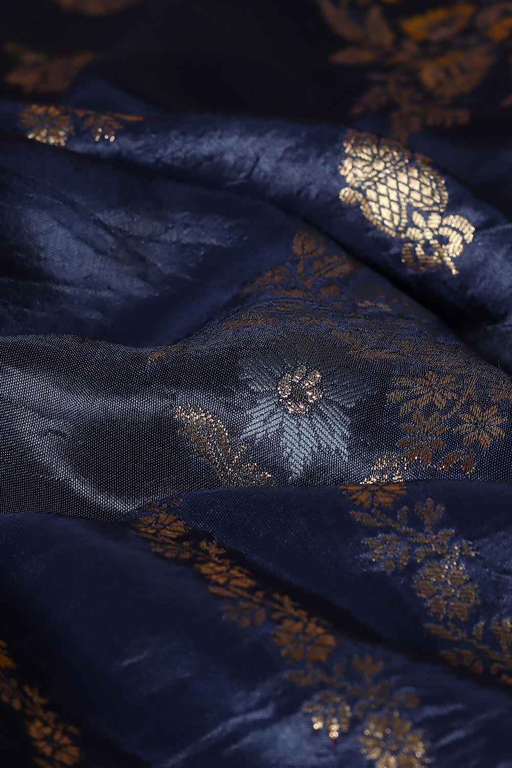 Dark Blue Luxe Woven Saree image number null