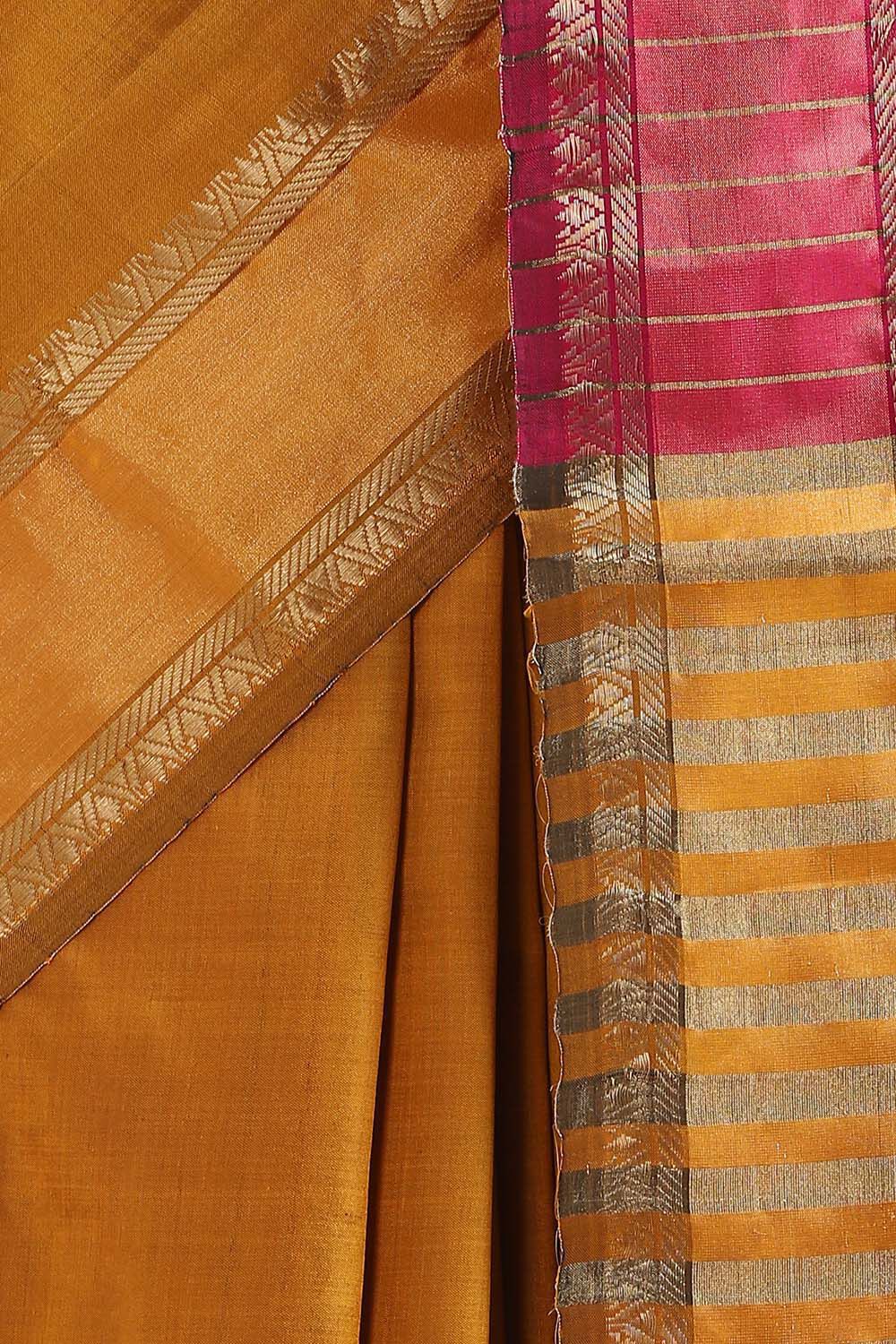 Yellow Pure Silk Woven Saree image number null
