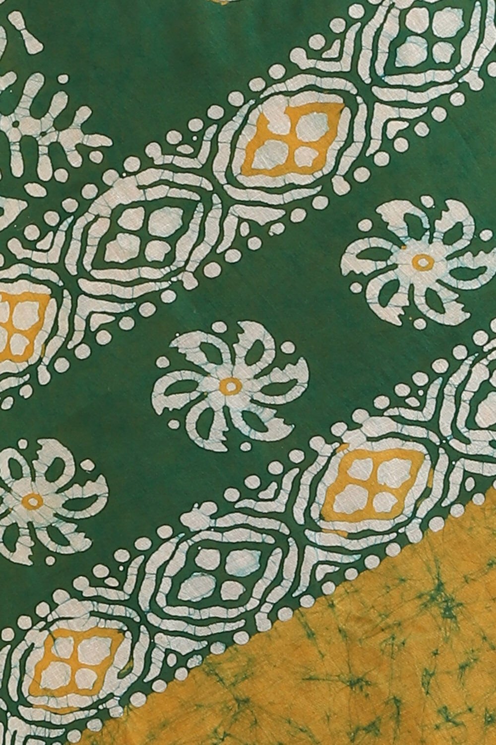 Yellow Pure Cotton Batik Saree image number null