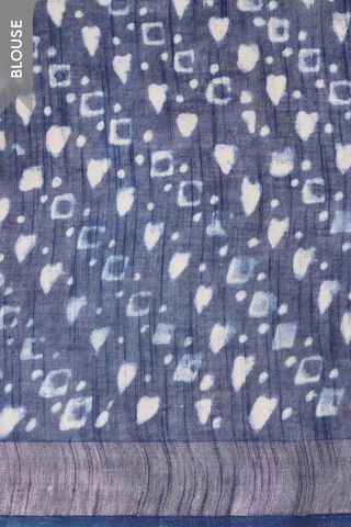Blue Bagru Viscose Cotton Dabu Block Printed Saree thumbnail image number null