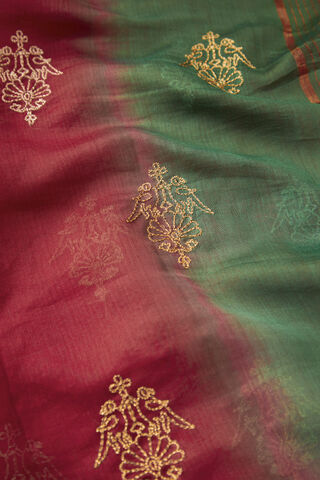 Pink Pure Silk Cotton Embroidered Saree thumbnail image number null