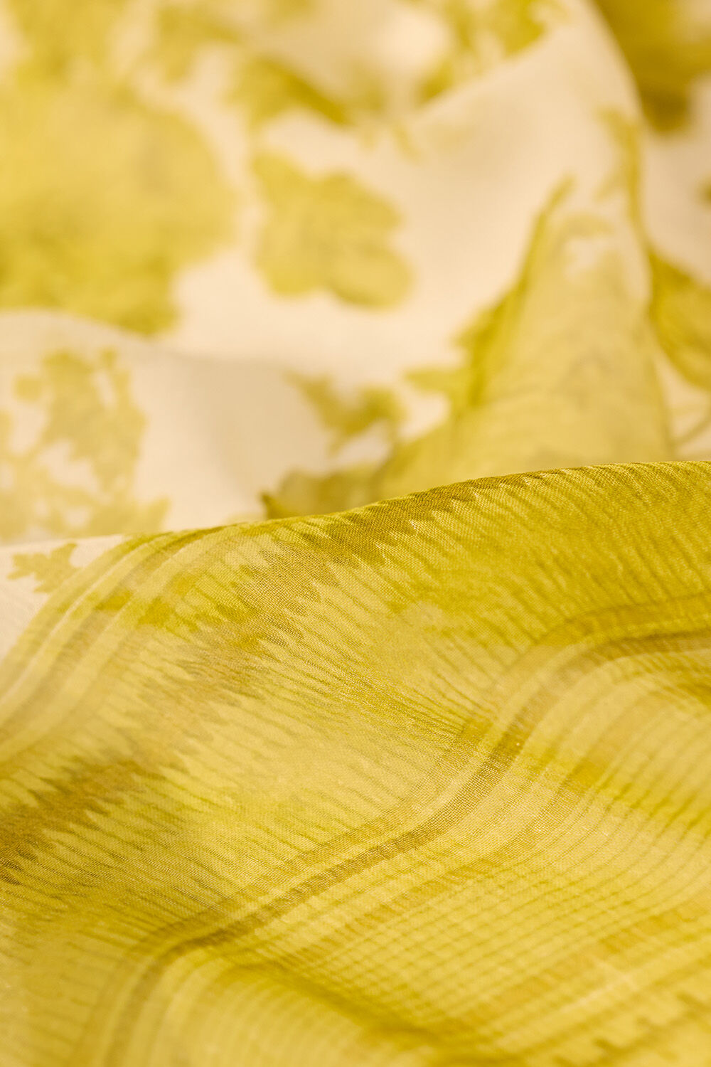 Green Screen Printed Viscose Chiffon Saree image number null