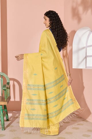 Yellow Woven Silk Viscose Bhagalpur Saree thumbnail image number null
